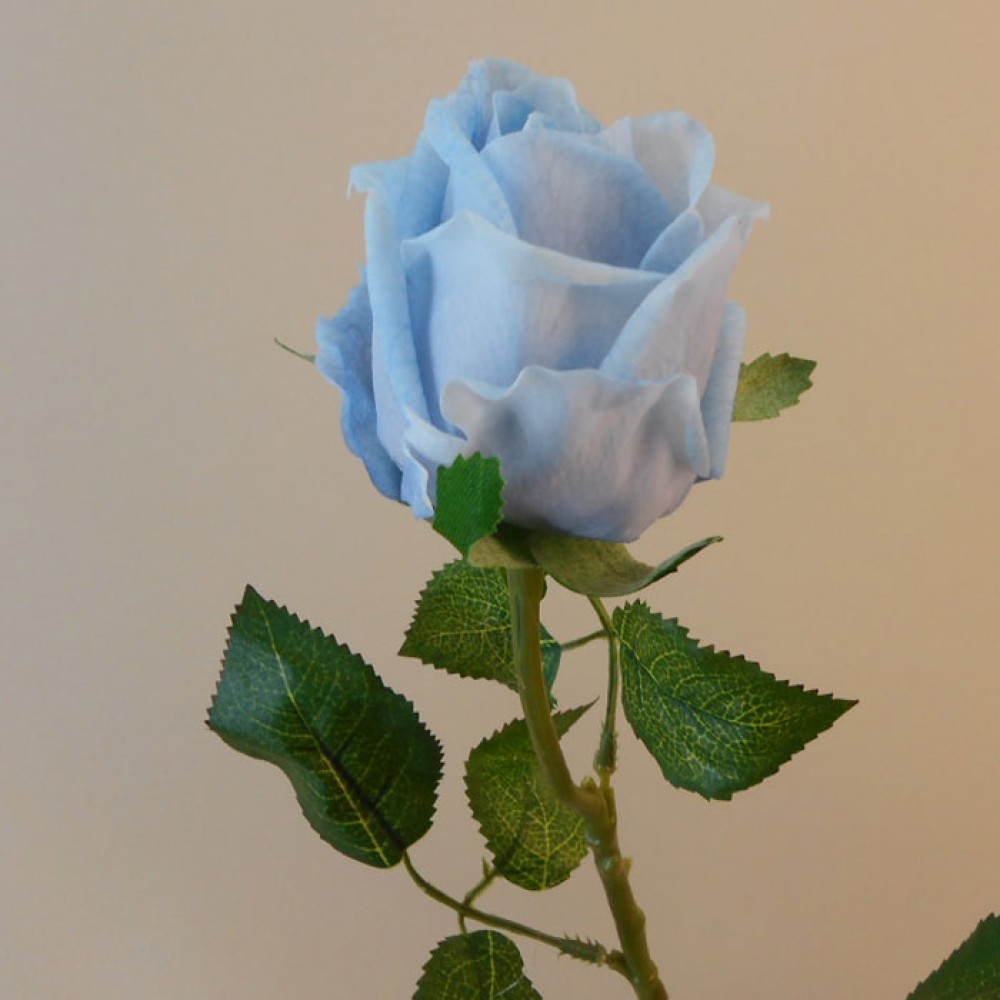 Real Touch Rose Bud Blue 55cm Artificial Flowers